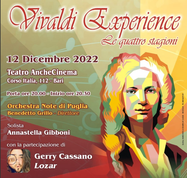 Vivaldi Experience – I Concerti di Vivaldi, iniziativa di “Note di Puglia”, con la  collaborazione  de “I Fiati” di Bisceglie
