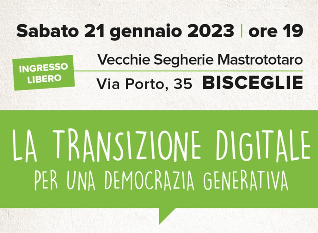 Vecchie Segherie ospita un appuntamento dedicato alla transizione digitale promosso dalla Fondazione Guglielmo Minervini