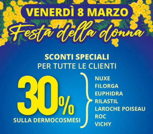 8 marzo: dalla Farmacia Silvestris i super sconti per le donne