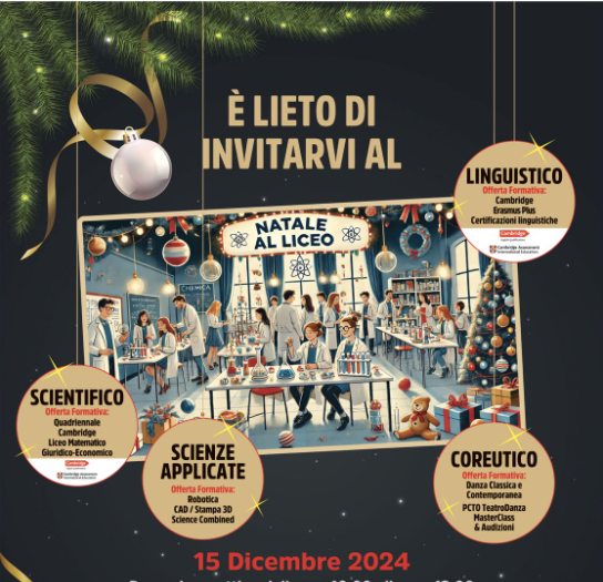 Open Lab al Liceo “Da Vinci” di Bisceglie Laboratori di Natale 13 e 15 dicembre 2024