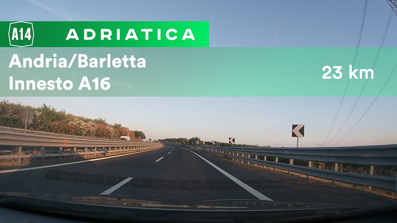 A14 Bologna-Taranto: chiusure notturne stazioni di Andria-Barletta, Trani e Bari Sud