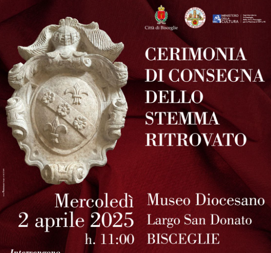 Mercoledì 2 aprile la cerimonia di consegna di uno stemma araldico rubato nel centro storico