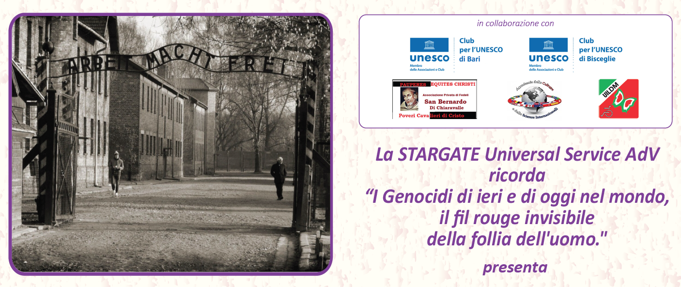 Il Club per l’Unesco di Bisceglie presente per il V anno  al “Mese delle Memorie” della Stargate Universal Service Bari