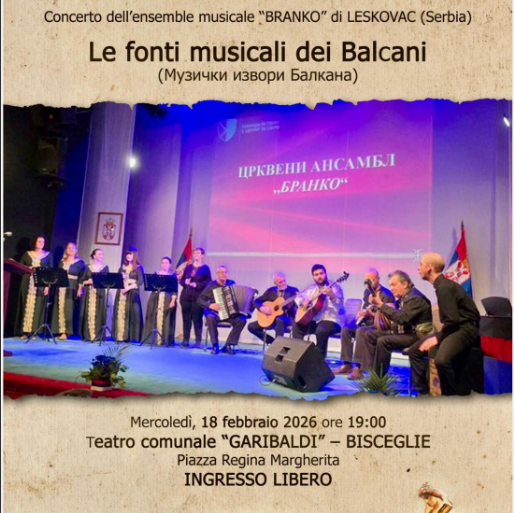 “Le fonti musicali dei Balcani”, martedì 18 febbraio alle 19.00 il concerto al Teatro Garibaldi